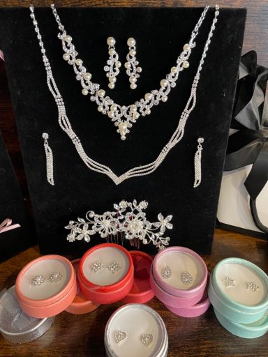 Diamanté necklace and earring sets